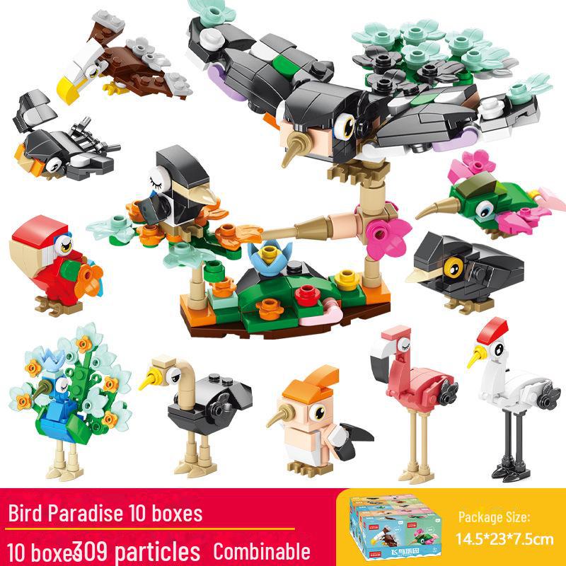 Lele Brothers Bird Paradise Building Blocks - Образовательная головоломка-модель попугая для детей