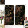 Gothic Floral Blackout Curtains   Rustic Farmhouse Retro Flower Watercolor Vintage Plant Boho Halloween Window Drapes   for Bedroo