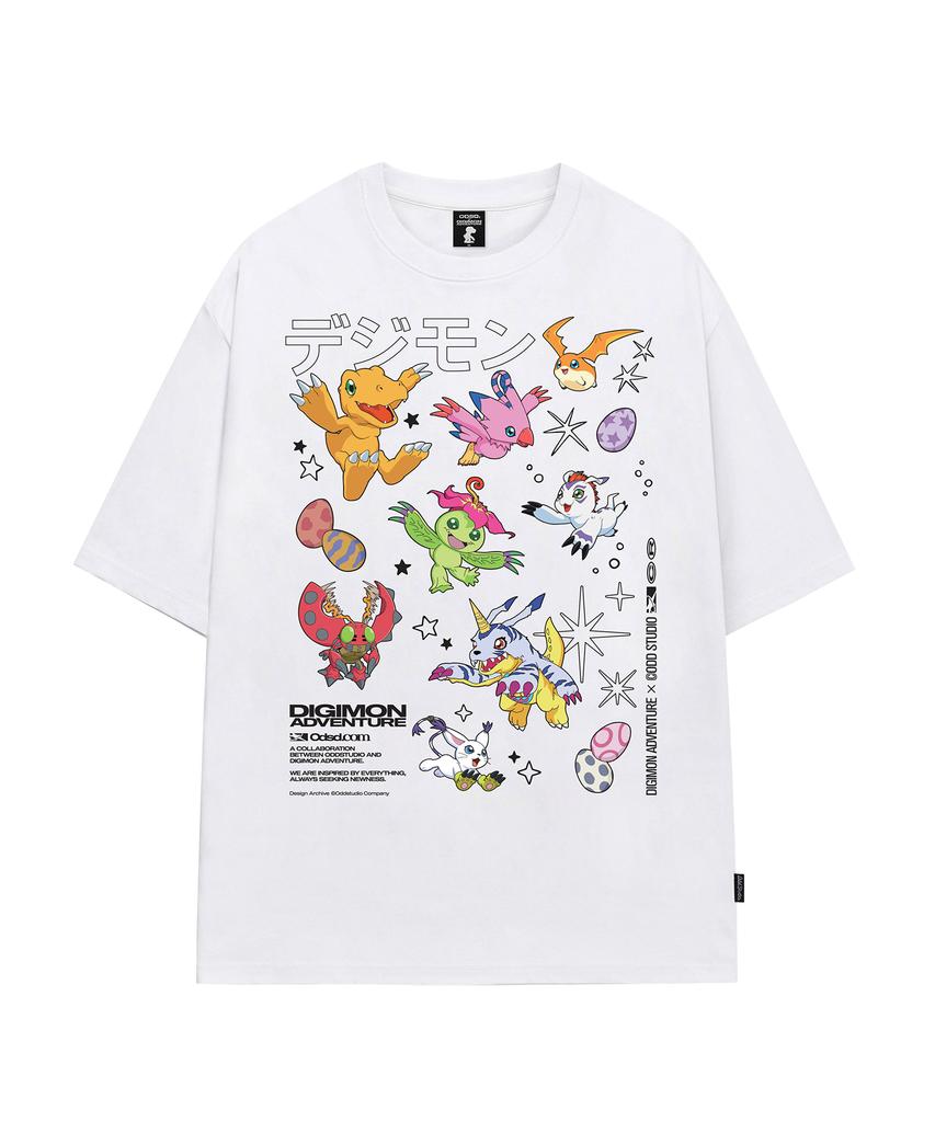 ODDSTUDIO [Digimon Adventure] Rookie Stage Digimon Overfit T-Shirt_Color Ver. - 2 Colors