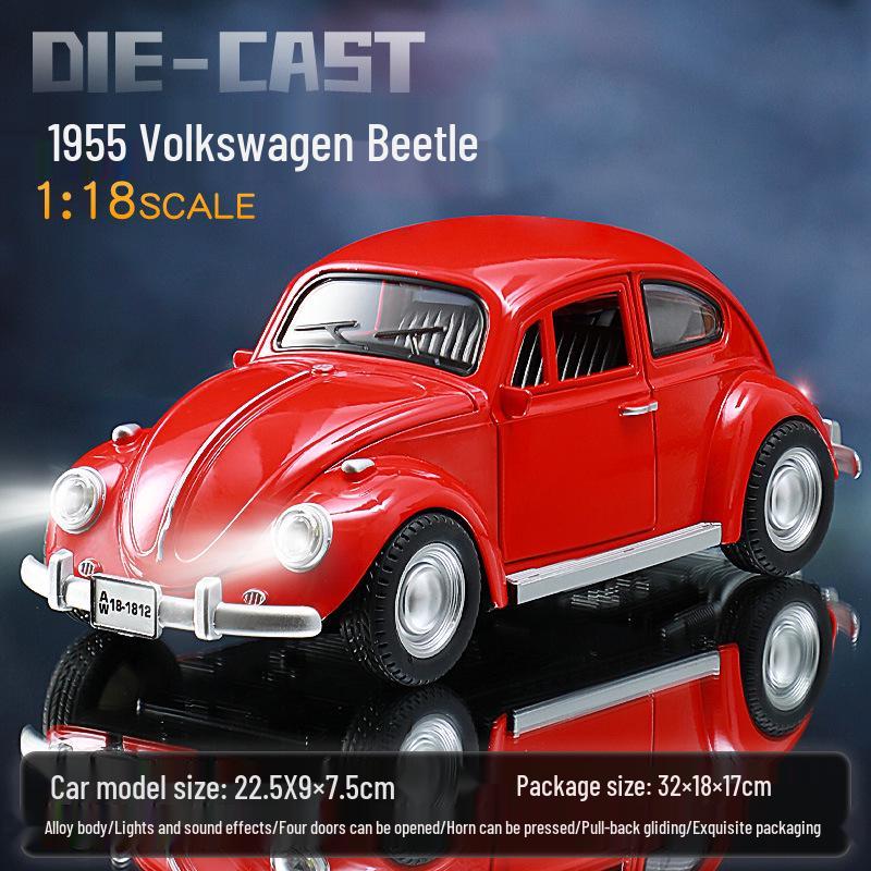1:18 Volkswagen Beetle Diecast Model - Classic Retro Vintage Collection Toy Car Ornament