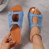Fashion 2025 Summer New Women's Roman Style Solid Buckle Strap Design Flat Bottom Cool Slippers Comfortable Lightweight Fashion Sandals