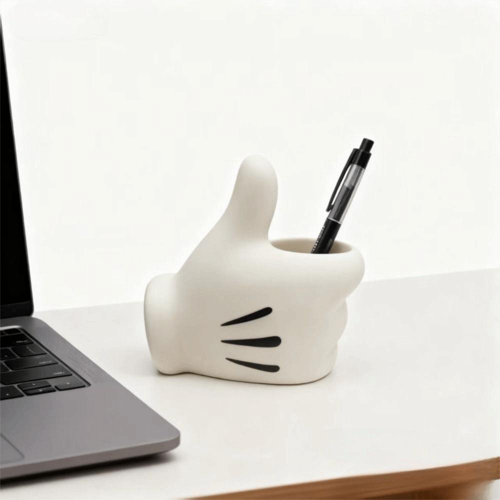 Creative Design Storage Ornament Cute Cartoon Desktop Ornament Thumbs Up Pen Holder  Office Decor