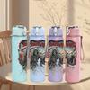 1PC Dark Skull Gothic Retro Art Print 750ml Portable Sports Water Bottle Leakproof Gym Outdoor Travel Drink Cup