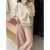 Gentle Design Style Candy Color Round Neck Pullover Sweater Women's Soft Waxy Round Neck Loose Thick Warm Top Trendy Girl