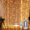 LED-gardinlys Smykkelys Fairy Lights Belysningsgardiner 3m*3m 300LED-pærer USB-drevet 8 blinkende mønstre innendørs Enkel å betjene fra en