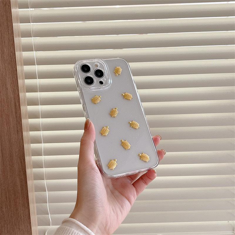 

Turtle Phone Case For Iphone17Promax Glitter Money Turtle Iphone16 Transparent 15 Hole Anti-Drop iPhone 17Promax