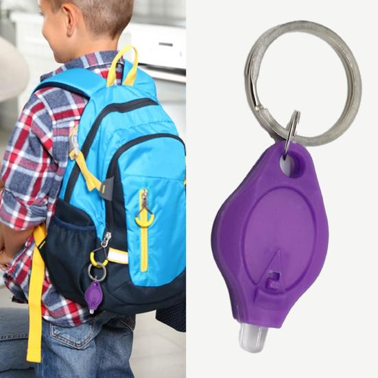 2Pcs Mini LED Flashlights with Key Ring Compact Size Portable Battery Powered Outdoor Camping Bright Tiny Light Emergency Lamps