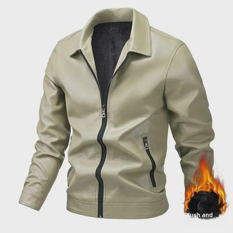 Men's Urban Motorcycle Leather Jacket - Trendy High-Quality Lapel Coat