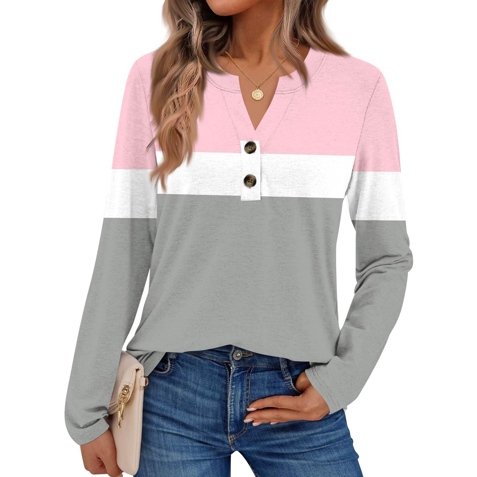 Women s Print Long Sleeve Shirts Elegant Casual Tops Trendy Shirts Tops XL