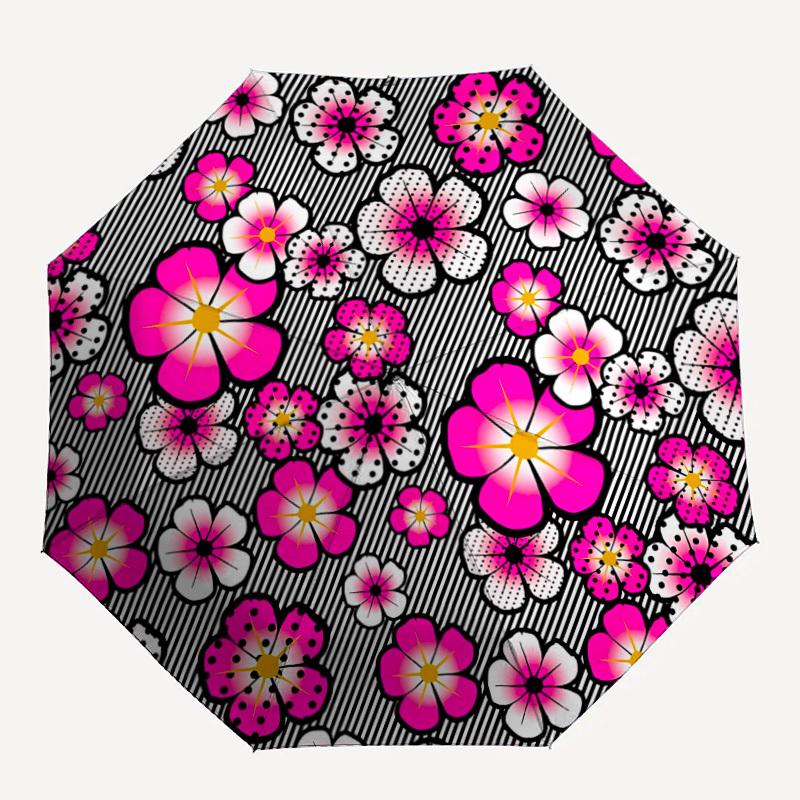 1pc Floral Pattern Open/Close Folding Umbrella, All- Portable Umbrella for & Men, Stylish Accessory (Holiday Gift) 8-Rib Yy251213144