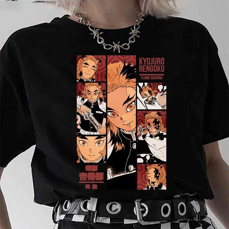 Ghost Exterminating Blade Retro Printed Short Sleeve Anime T-Shirt Men's and Women's Pure Cotton Summer New Streetwear