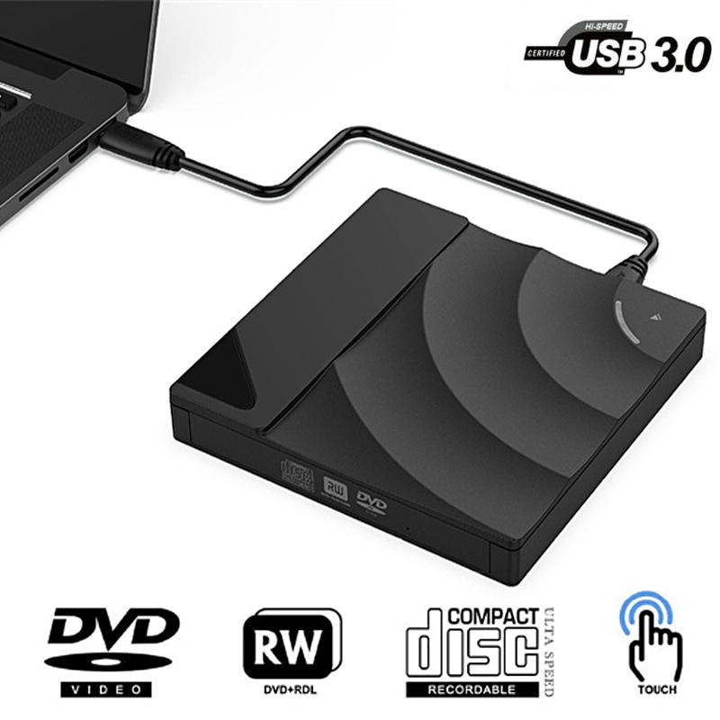 External CD/DVD Drive, USB 3.0 Type-C DVD +/-RW Drive for Laptop, CD DVD Burner, Slim Portable CD DVD Player for Laptop Desktop PC Windows 10/8/7