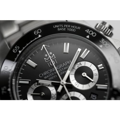 [HYAKUICHI 101] Hyakuichi potápěčské hodinky s chronografem Pánské hodinky 20 ATM voděodolné datumovkové Quartz keramický rámeček SB