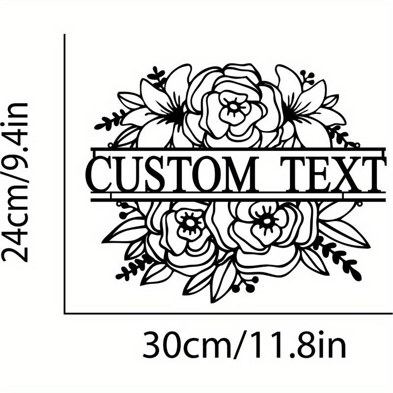 Custom Family Name Sign – Flower Garden Metal Wall Art, Personalized Monogram Plaque for Outdoor Front Entrance Decor & Wall Sculptures