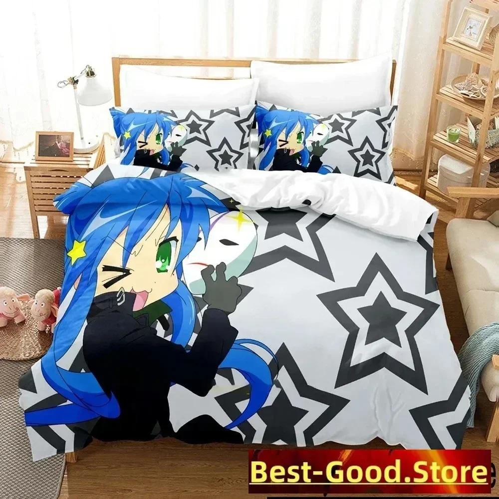 Anime Konata Izumi Lucky Star Bedding Set Printed Bed Set With Pillowcase Bed Duvet Cover Soft Queen King Size Bedclothes Home