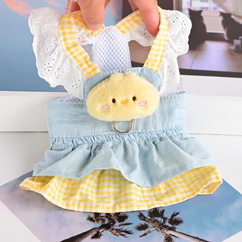 

Lace Pet Apparel Harness Dresses For Little Small Dogs Puppy Animal Princess Bichon Pomeranian Summer Autumn Cat Denim Skirts XL Chest 47-49cm жёлтый