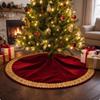 Tree Skirt with Gilded Trim Burgundy Christmas Red