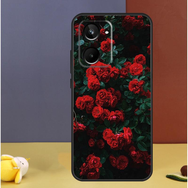 Flower Red Rose For Realme GT7 GT6 15 Pro 10 11 12 13 14 Pro Plus C55 C71 C75 C67 C63 C61 C53 C35 C65 Case