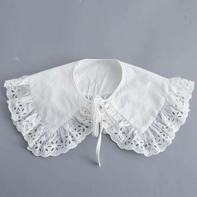 Koreansk Stor Revers Avtakbar Krage for Kvinner Genser Topp Falsk Krage Sjal Skuldersjal Dekor Falske Krager Slips