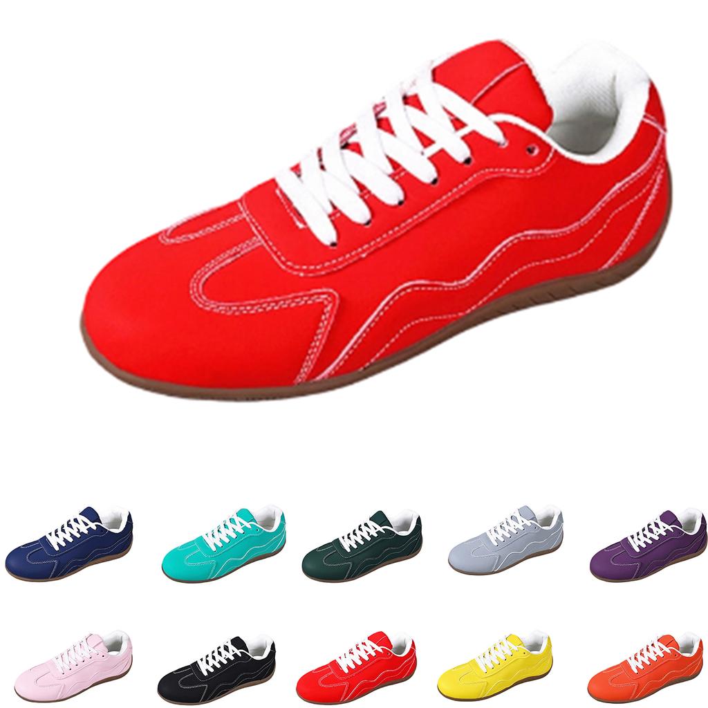 Damen Rund Zehen Schnürung Lässige Flache Schuhe Leicht Bequem Rutschfeste Sohle Langlebige Laufschuhe