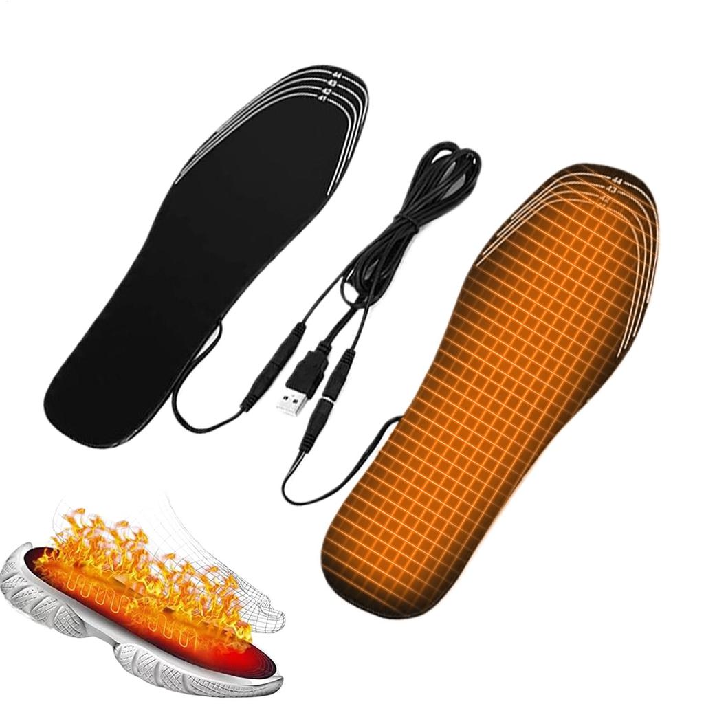 USB Heated Insoles Cuttable Breathable Foot Warmer Outdoor Sports Heating Insole Foot Warmer for Skiers Hikers Fishermen Skiing