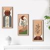 3 Pcs Boho Plant Wall Art Minimalist Botanical Bohemain Wall Sculpture Abstract Geometric Home Decor for Living Room Bedroom Office