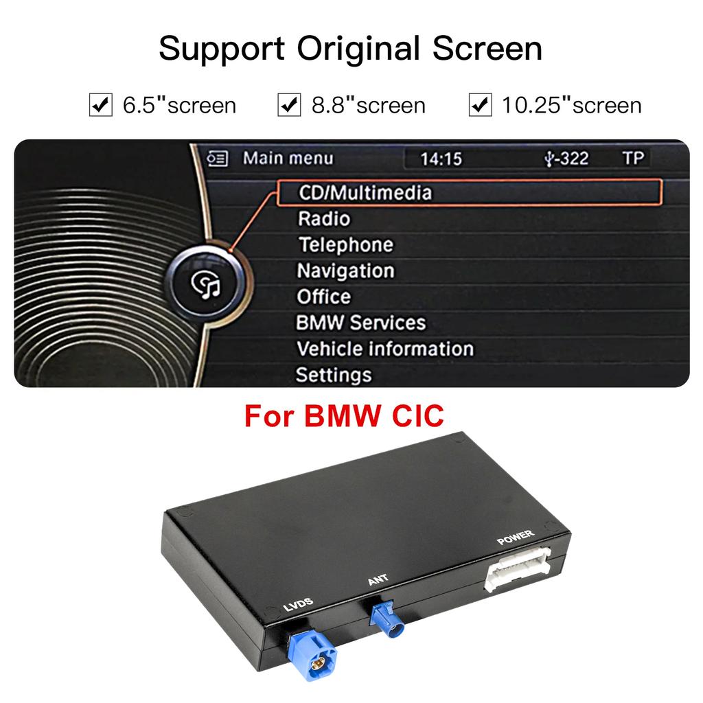 CARABC Wireless Carplay for BMW F10 F01 X5 E70 X3 F25 F30 F31 F20 F21 MINI NBT CIC System Android Auto OEM Integration Module
