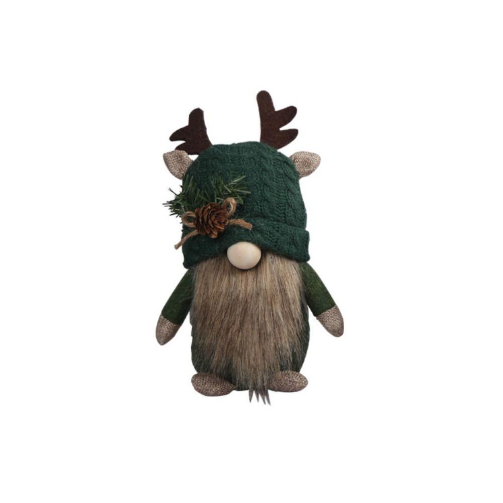 Reusable Antlers Knitted Doll Cute Christmas Dwarf Doll Creative Forest Faceless Doll  Friends