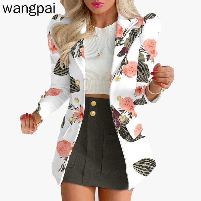 Zweiteiliges Set für Damen, Herbst und Winter, lässig, langärmelig, Anzugjacke, bedruckter Rock