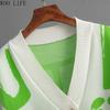 Women Letter Print Cardigan Knit Button Down Long Sleeve Open Front Sweater New Fall Winter Fashion