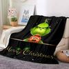 Grinch Christmas Flannel Blanket Throw Blanket Soft Warm Sofa Bed Camping Home Decor Unique Christmas Gift C9211463