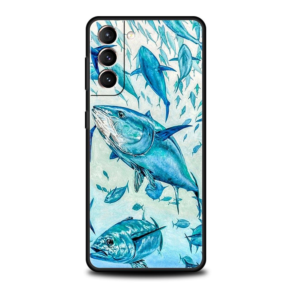Bluefin Tuna Phone Case For Samsung Galaxy S24 S23 S22 S20 Ultra S21 FE 5G S10 S9 Plus S10E S8 Soft Silicone Cover