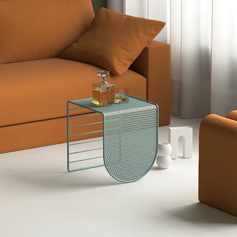 Nordic Multifunctional Wrought Iron Sofa Coffee Table Home Living Room Furniture TV Cabinet Combination Coffee Table Decoration