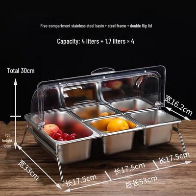 Bain-marie en acier inoxydable avec couvercle rabattable pour conserver la fraîcheur des aliments
