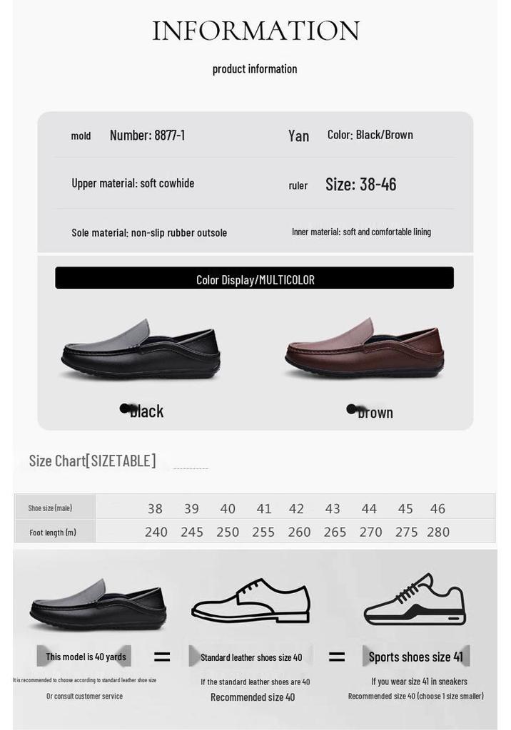 Men's Leather Loafers: Slip-On Low-Top Casual Driving Mules for Spring/Summer