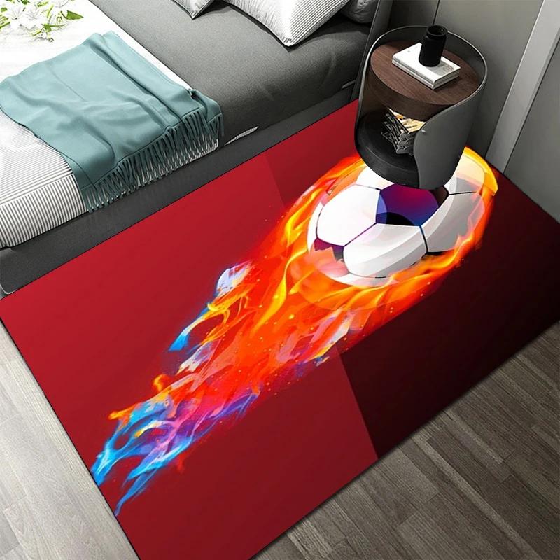 Football Carpet and Rugs Bedroom Living Room Kids 3D Soccer Field Printed Pattern Rug for Children's Play Floor Mat Decoration