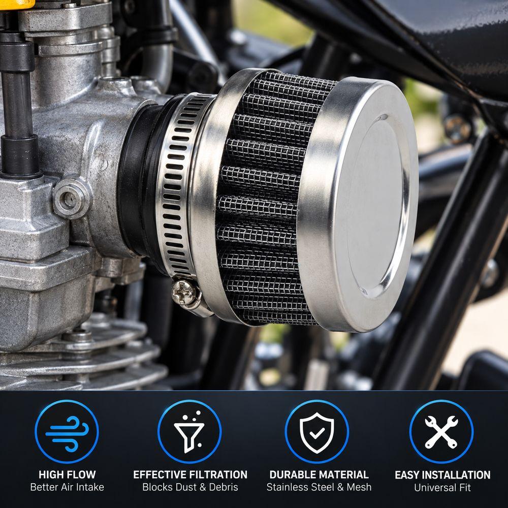 Rubber Flange Motorcycle Air Filter Filter Paper Intake Air Filter Off-Road Motorcycle