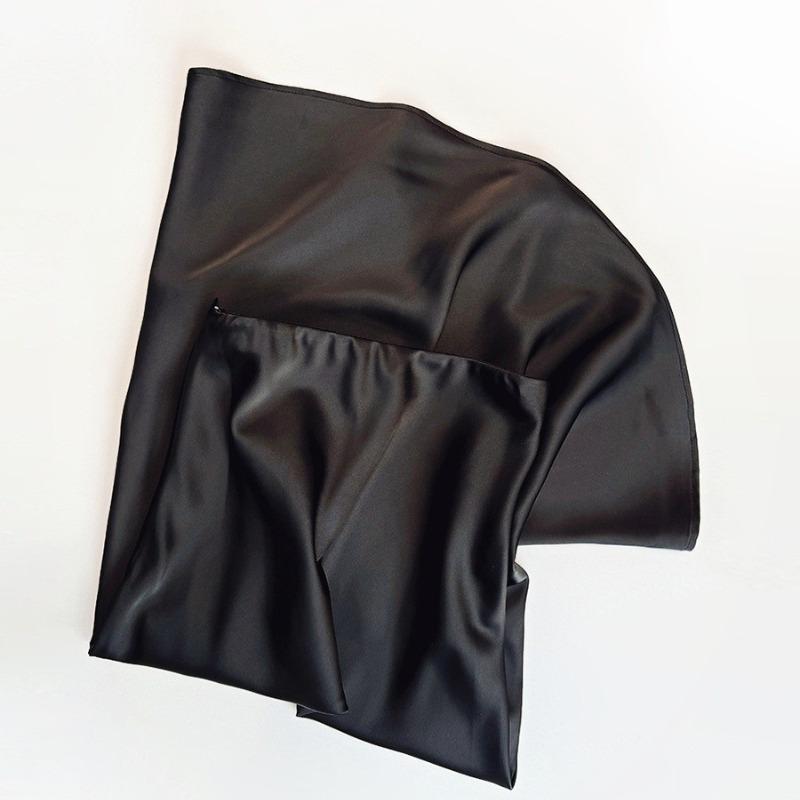 

Весенние новые атласные юбки с высокой талией, облегающие, женские, модные, летние, однотонные, свободные, А-силуэта, длинная юбка, элегантные, высокие, повседневные, женские юбки 25957 XL чёрный