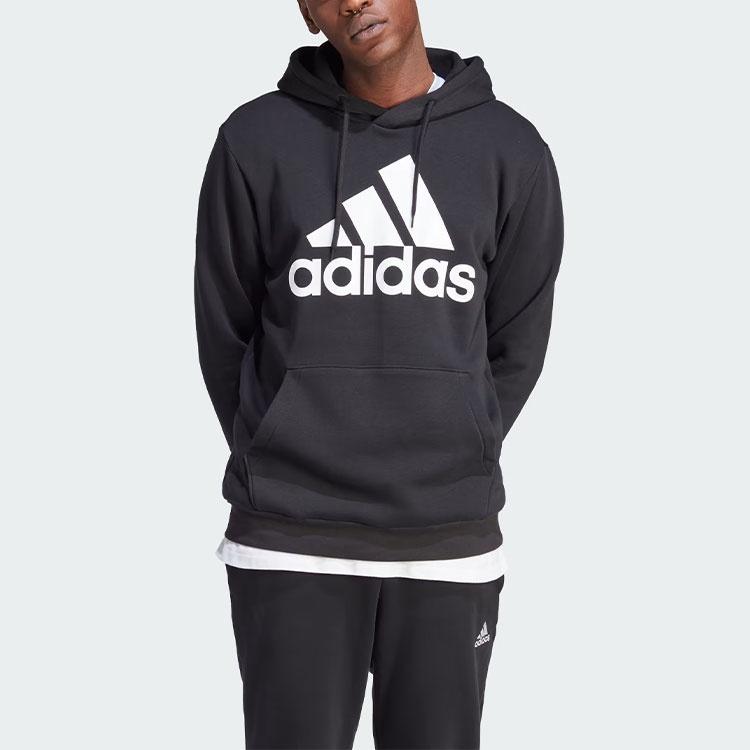 adidas Fleece Big Logo Hoodie 'Black' Men's IB4024