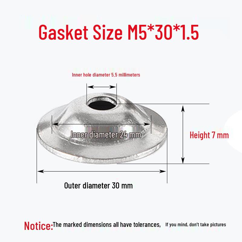 304 Stainless Steel Washer Set: Bowl Mat Gasket, Straw Hat Washer, Horn Foot Cup, Floor Sleeve, Recessed Screw Decoration