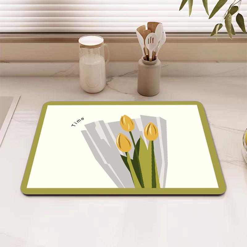 

Кухонный коврик для сушки столешницы, абсорбирующий коврик из диатомовой грязи, противоскользящий и грязеотталкивающий коврик для столешницы 40cmx60cm