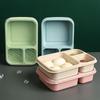 Wheat Straw Student Compartmentalized Lunch Box, Lunch Box for Cafeteria Fast Food, Outdoor Portable Microwaveable