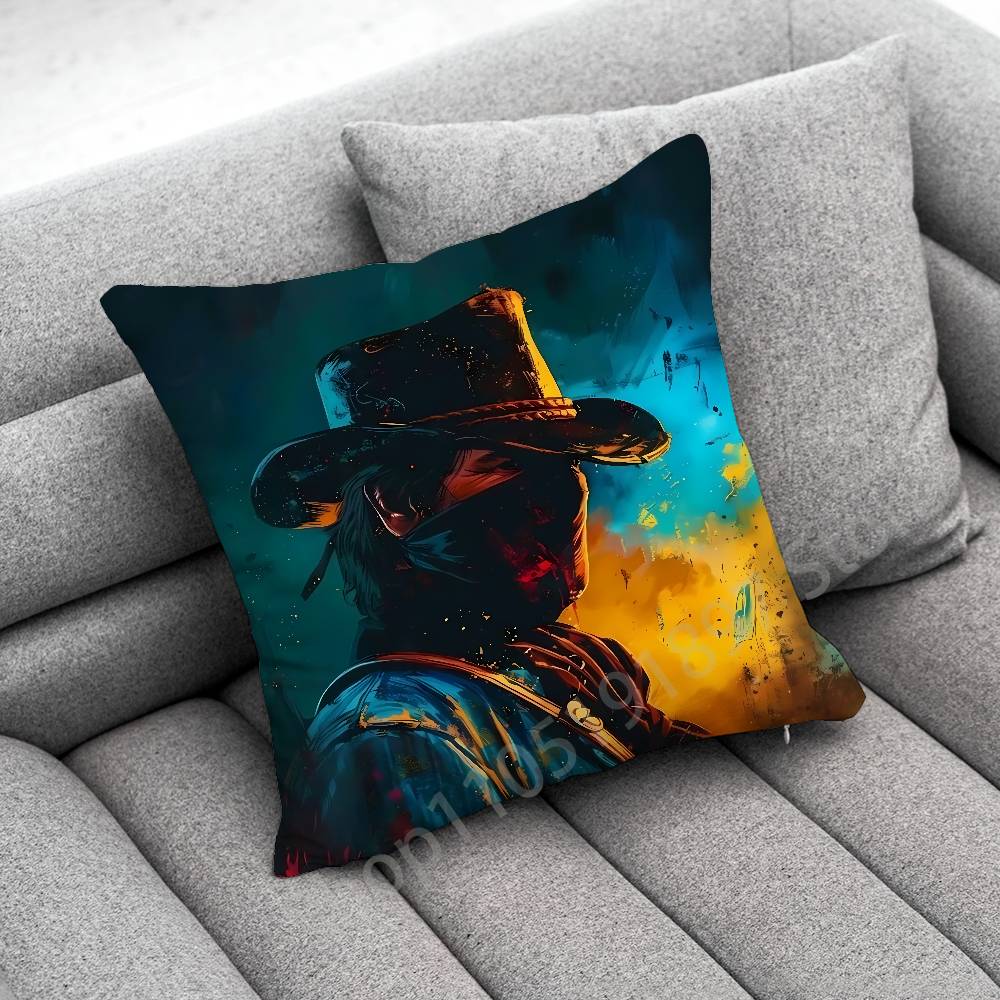 R-Red D-Dead Redemption Morgan Rdr2 Kissenbezug Für 45X45Cm 40X40Cm 55X55Cm 50X50Cm 30X30Cm Quadratisch Auto Kissenbezug Hülle