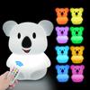 Eule LED-Nachtlicht, Touch-Sensor, Fernbedienung, 9 Farben, dimmbar, Timer, wiederaufladbar, Silikon-Nachtlampe für Kinder, Baby, Geschenk