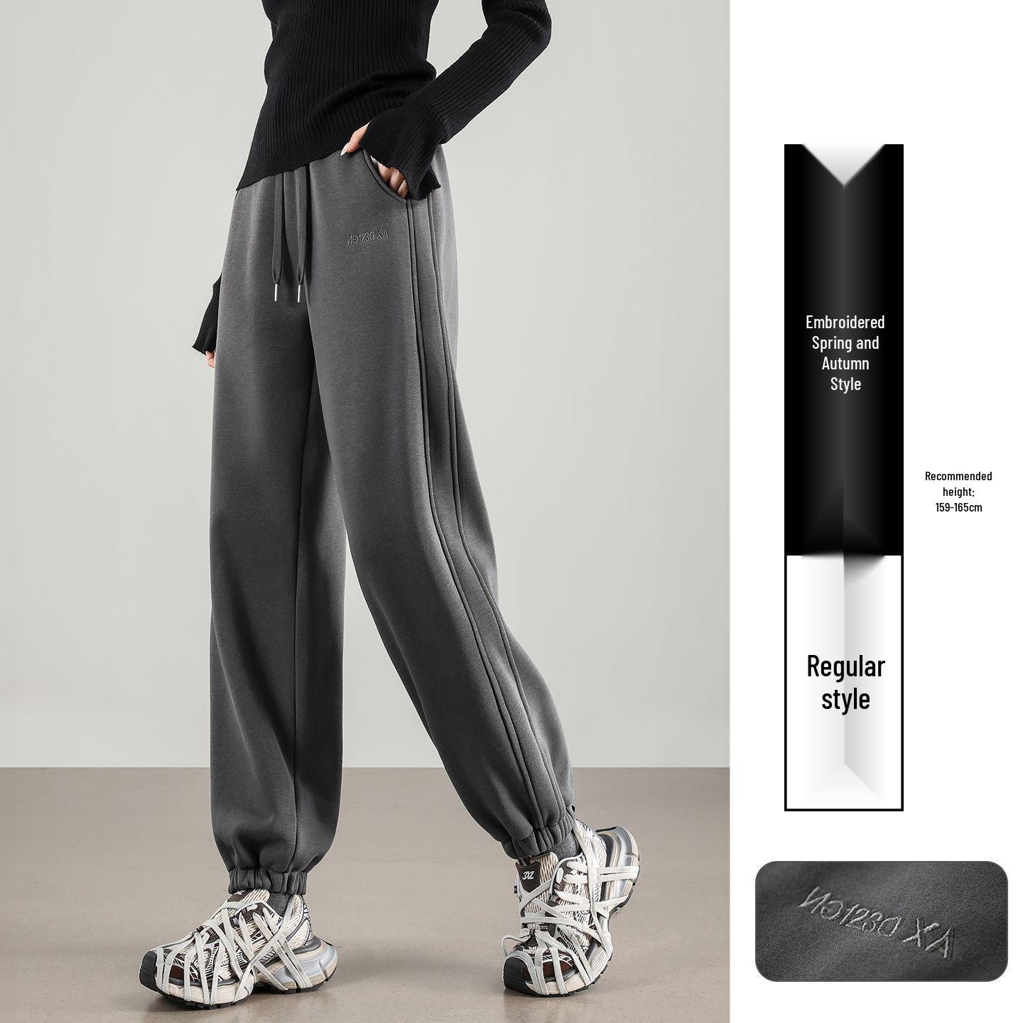 Korean Style Women s Casual Lantern Sweatpants - Spring 2026 Petite Warm Sports Pants S