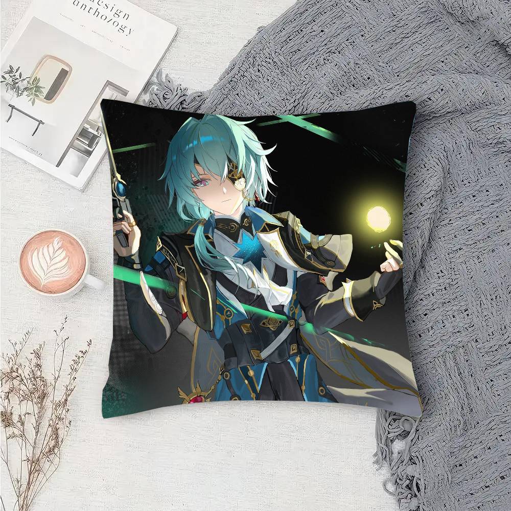Anaxa Animated Game Honkai Star Rail Pillow Case Fashion Square Pillowcase Bedroom Sofa Room Ins Decoration Leisure