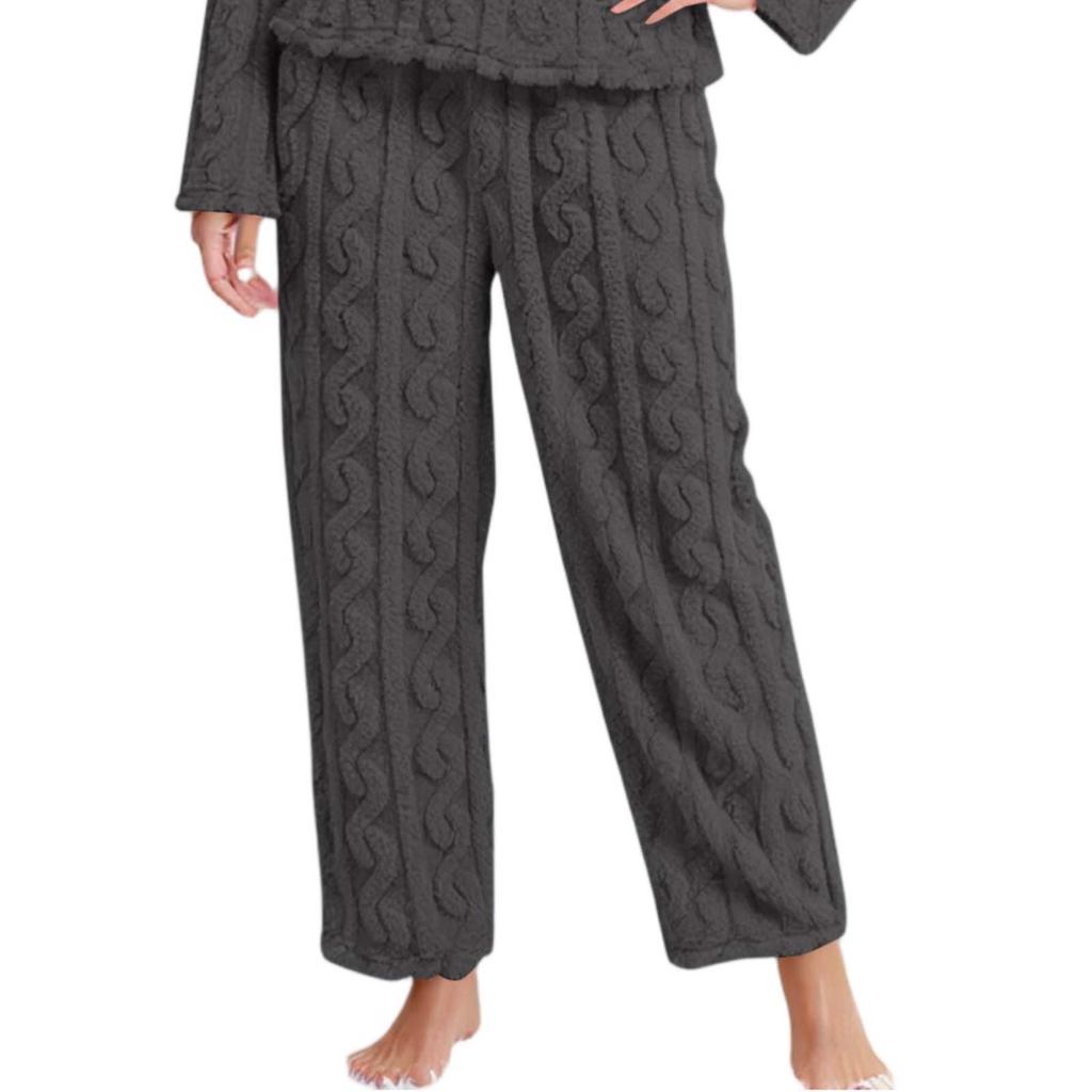 Women's Fashion Fleece Line Thickened Long Pajama Pants