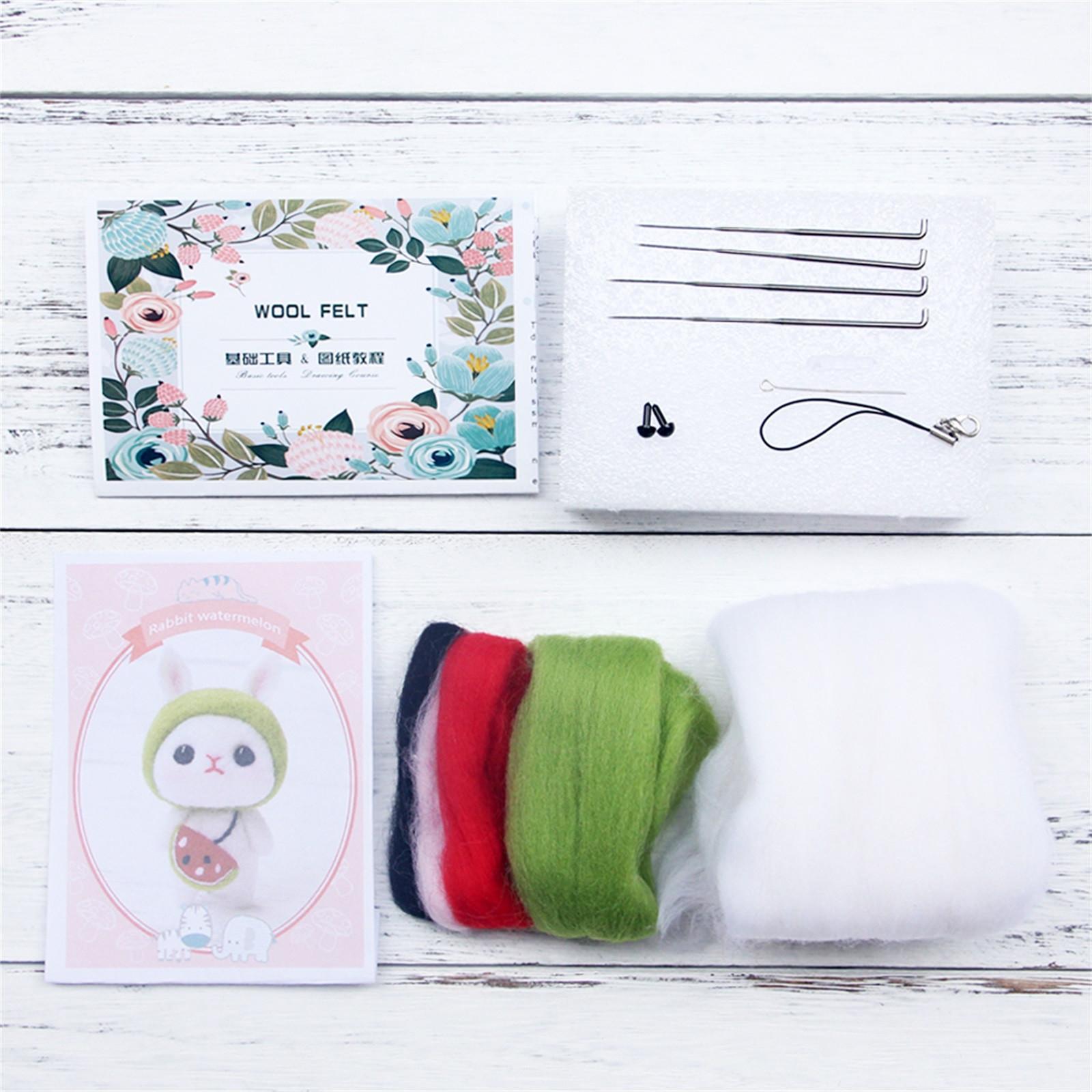 (H0826)Милый кролик узор ручной работы DIY тыкать шерстяной войлок материал — фото 5