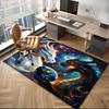 Epic Dragon Galaxy Rug for Modern Living Room Decor | Unique Cosmic Fantasy Art Carpet with Earth Motif Skid resistant carpet