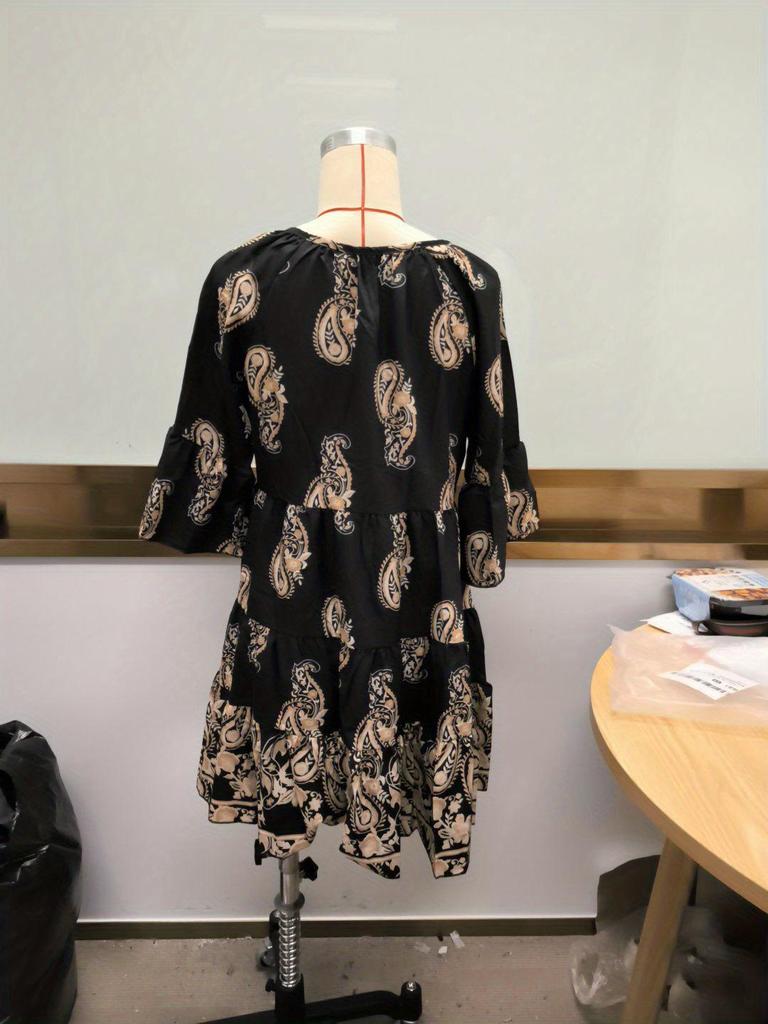 Top-Selling Women's V-Neck Printed Summer Dress - Available Now